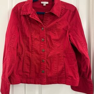 Dressbarn Bold Red Jacket Snap Button